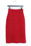 SWAYING/KNIT cashmere pocket straight skirt SW24RE3B03 red